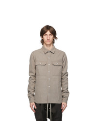 Rick Owens Grey Wool Outershirt Jacket