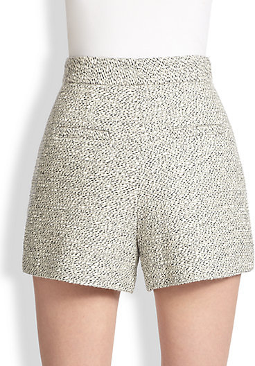 tweed high waisted shorts