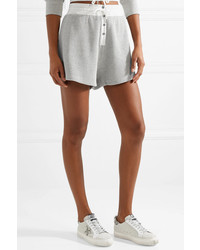 T by Alexander Wang Striped Med Waffle Knit Cotton Shorts