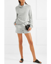 Allude Wool And Cashmere Blend Shorts Light Gray