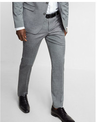 Express Extra Slim Gray Wool Blend Oxford Suit Pant