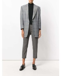 Thom Browne Lowrise Skinny Trousers In Medium Grey 2 Ply Wool Fresco