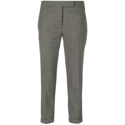 Thom Browne Lowrise Skinny Trousers In Medium Grey 2 Ply Wool