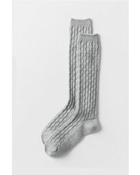 Lands' End Landsend Wool Blend Cable Trouser Socks Chocolate Ganache3x