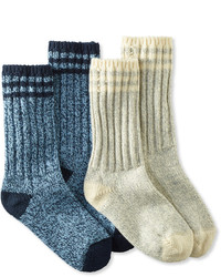 L.L. Bean Merino Wool Ragg Sock 10 Stripe Two Pack