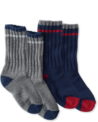 L.L. Bean Merino Wool Ragg Sock 10 Stripe Two Pack