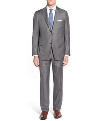 Hickey Freeman Classic B Fit Solid Wool Suit