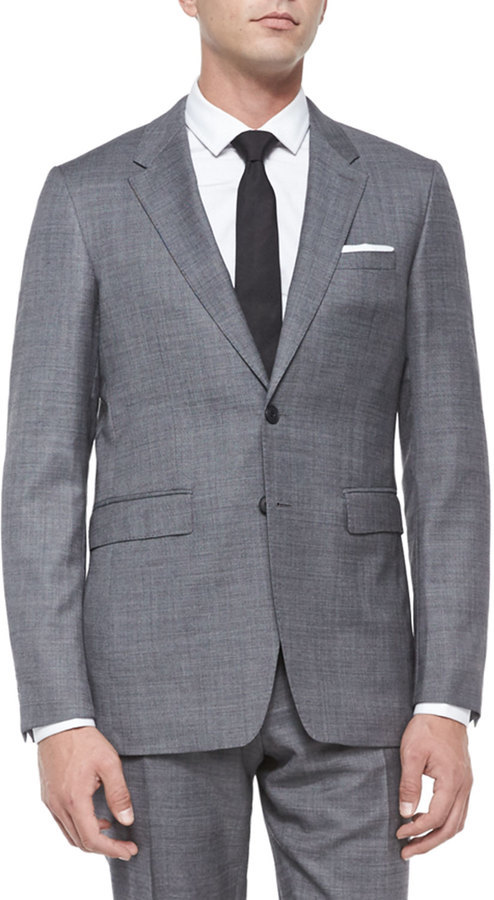 Burberry London Milbank Sharkskin Two Piece Suit Charcoal, $1,995 | Neiman | Lookastic