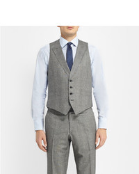 Lutwyche Grey Slim Fit Checked Wool Mohair And Cashmere Blend Three Piece Suit
