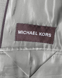 Michael Kors Michl Kors Sharkskin Two Button Wool Two Piece Suit Gray