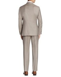 Armani Collezioni Regular Fit Sharkskin Wool Suit