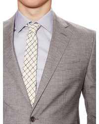 Structured Wool Blend Plaid Suit