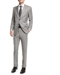 Giorgio Armani Taylor Solid Two Piece Wool Suit Light Gray