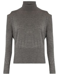 Vince Cut Out Shoulder Roll Neck Wool Sweater
