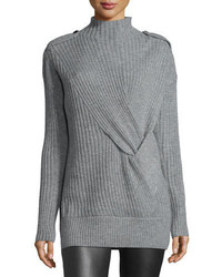 Rag & Bone Dale Ribbed Wool Sweater Light Gray