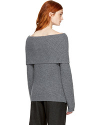 MSGM Grey Off The Shoulder Sweater
