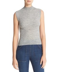 Rebecca Taylor Sleeveless Ribbed Front Pullover