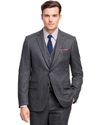 Brooks Brothers Fitzgerald Fit Three Piece Flannel 1818 Suit
