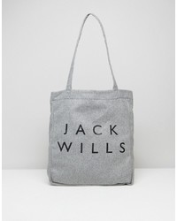 Jack Wills Ambleshire Book Bag In Pale Gray
