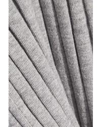 Acne Studios Corin Ribbed Merino Wool Blend Turtleneck Sweater Light Gray