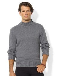Polo Ralph Lauren High Twist Cotton Buttoned Mockneck Sweater