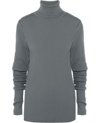 Y/Project Ribbed Wool Turtleneck Sweater Gray