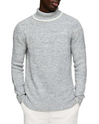 Topman Tipped Roll Neck Sweater