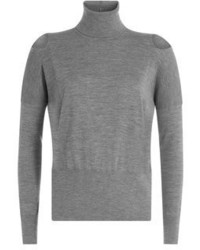 Vince Wool Turtleneck Pullover With Cut Out Shoulders
