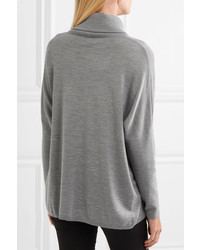 Allude Wool Turtleneck Sweater Dark Gray