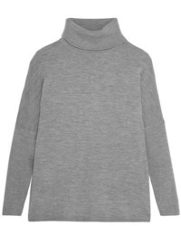 Allude Wool Turtleneck Sweater Dark Gray