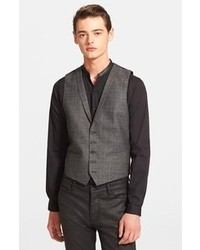 The Kooples Fitted Prince Of Wales Plaid Wool Vest