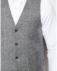 Asos Slim Vest In Tweed