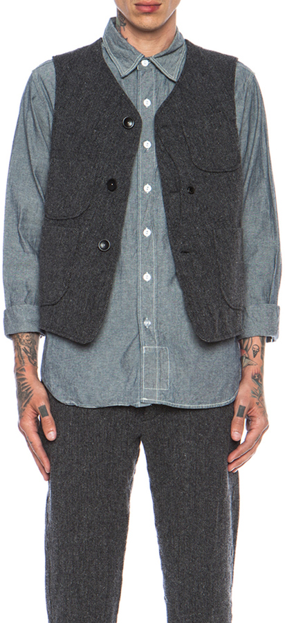 Engineered Garments Upland Wool Vest, $372 | Forward By Elyse