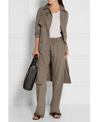 Tomas Maier Belted Wool Wide Leg Pants Anthracite