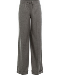 Valentino Wide Leg Wool Pants With Cashmere