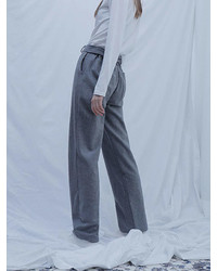 Wool Wide Pants Grey