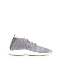Grey Woven Canvas Low Top Sneakers