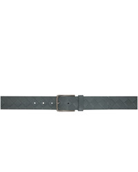 Grey Woven Leather Belt