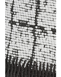 JONATHAN SIMKHAI Cutout Woven Peplum Top Gray