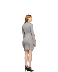 Off-White Grey Jersey Wrap Dress