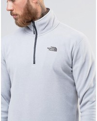 The North Face 100 Glacier 14 Zip Fleece In Light Gray