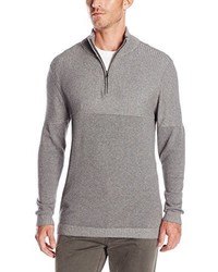 Alex Stevens Texture Blocked Quarter Zip Sweater
