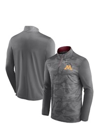 FANATICS Branded Gray Minnesota Golden Gophers Depth Chart Camo Jacquard Quarter Zip Jacket