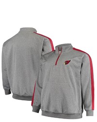FANATICS Branded Heathered Charcoal Arizona Cardinals Big Tall Quarter Zip Jacket