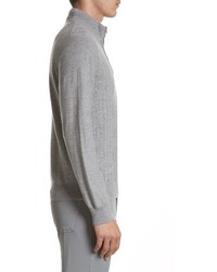 Canali Cable Knit Quarter Zip Sweater
