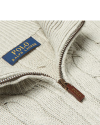 Polo Ralph Lauren Cable Knit Silk Half Zip Sweater