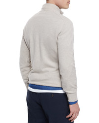 Brunello Cucinelli Cashmere Quarter Zip Pullover Sweater Light Brown