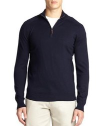 Saks Fifth Avenue Collection Silk Blend Quarter Zip Sweater