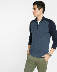 Express Color Block Half Zip Mock Neck Sweater