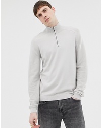 Ted Baker Funnel Neck Jumper With Contrast Texture Sleeve